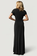 Annaeli Cross Front Maxi Dress | Black