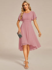 ever EDEN|Flowy Chiffon Round Neckline A-Line Knee Length Bridesmaid Dress