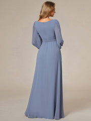 ever CELESTE|Chiffon Long Sleeve A-Line Round Neckline Formal Dress