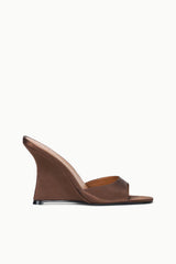 Brigitte High Wedge | Espresso Satin