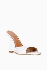 Brigitte High Wedge | Ivory Satin
