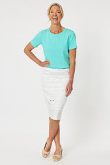 Cotton Twill Skirt - White