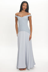 Hestia Off-Shoulder Maxi Dress Pale Blue