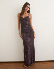 Kalana Maxi Dress in Mesh Serene Ivy Dark Plum
