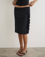 Asiki Midi Skirt in Mesh Black