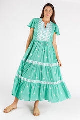 Antigua Maxi Cotton Dress - Sea