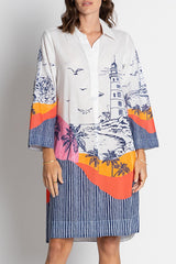 Byron Cotton Shirtmaker Dress - Print