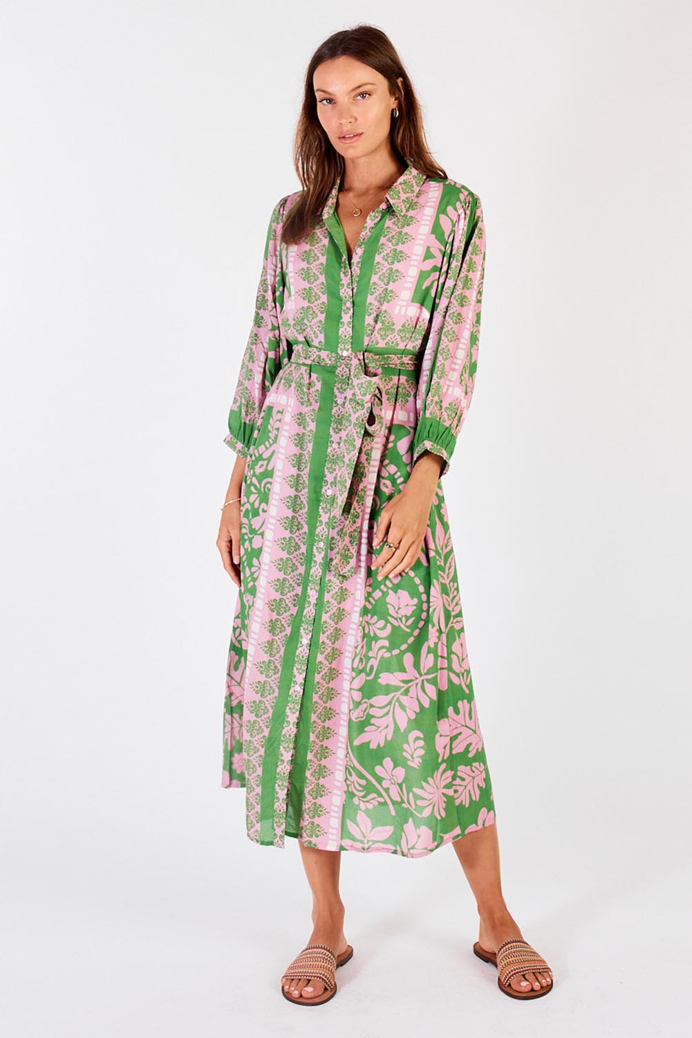 Carara Buttoned Midi - Green