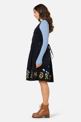 Midnight Garden Embroidered Cord Dress