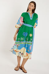 Cote D'azur Cotton Dress - Print