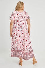 Coogee Beach Cotton Maxi Dress - Red
