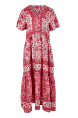 Cottesloe Beach Cotton Maxi Dress - Pinkfloral