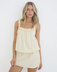 Shasta Mini Dress in Poplin Buttermilk