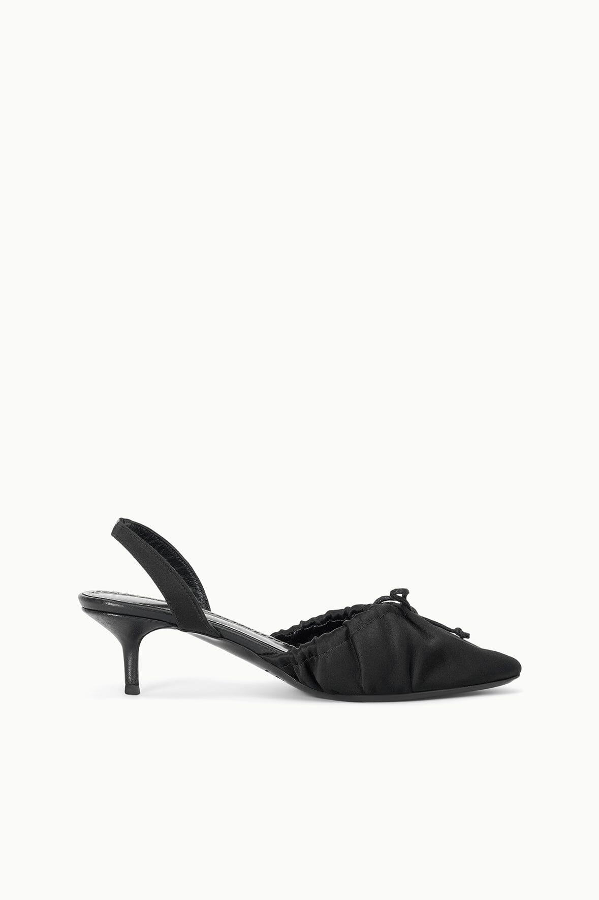 Alba Ballet Slingback | Black Satin