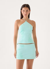 Sweet Tune Mini Skirt - Aqua