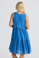 Athena Cotton Dress - Bluehaze
