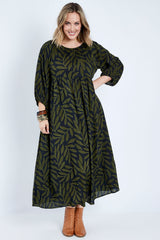Alice Gathered Dress - Gumleaf