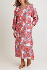 Aimee A-Line Cotton Dress - Rosettes