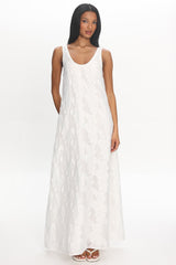 Genelyn Textured Maxi Dress Off White