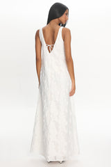 Genelyn Textured Maxi Dress Off White