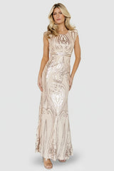 Alessia Sequin Gown | Champagne