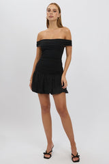 Black Bubble Dress Off Shoulder
