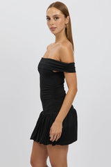 Black Bubble Dress Off Shoulder