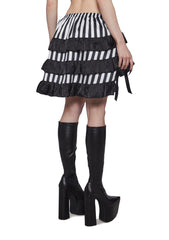 Haunted Carnival Striped Bustle Skirt