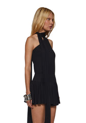Lane Asymmetrical Mini Dress with Scarf