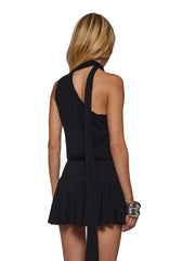 Lane Asymmetrical Mini Dress with Scarf