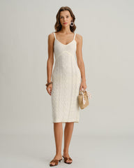 Beige Bodycon Slip Sweater Dress